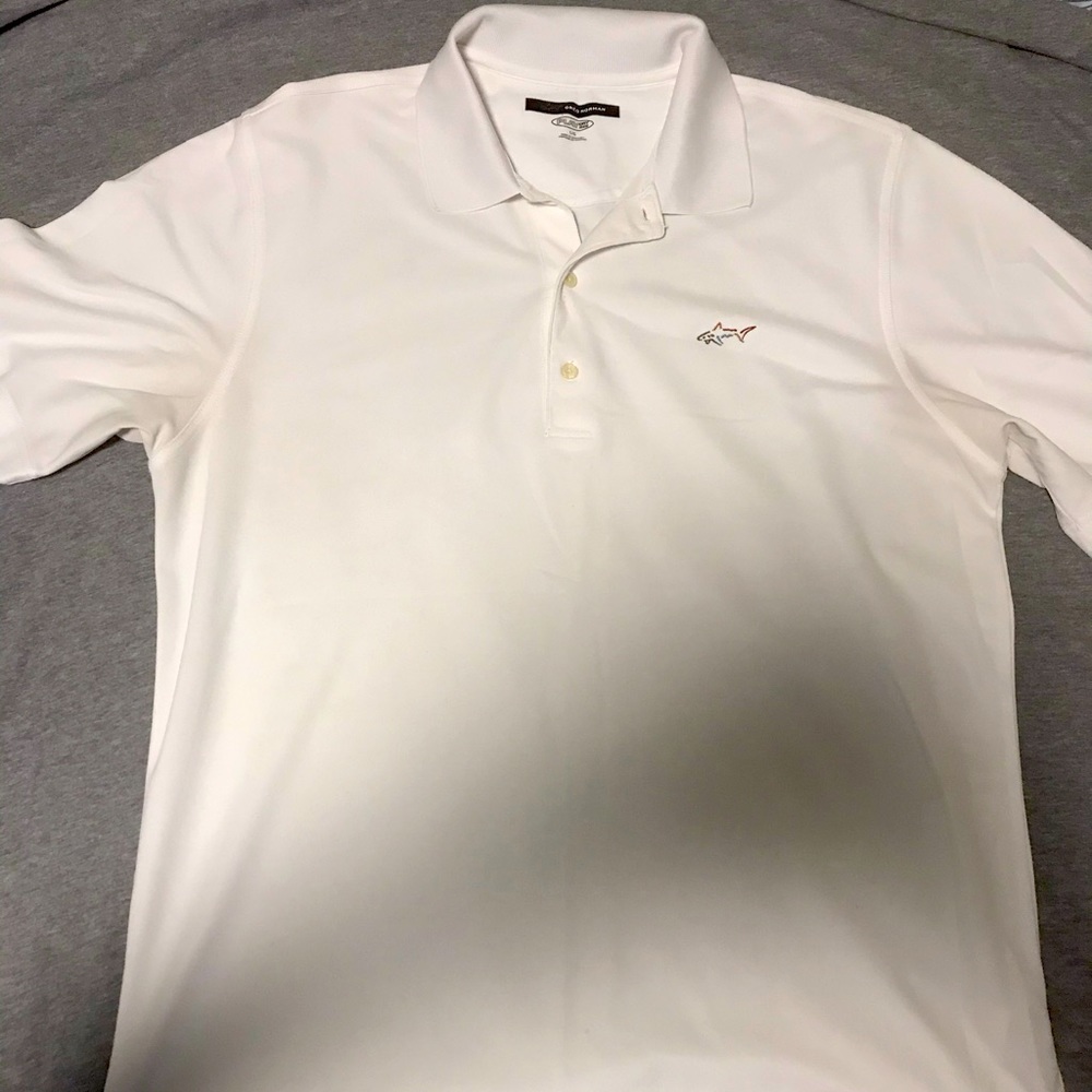 Large Plain White Men’s Polo Shirt (Greg Norman)